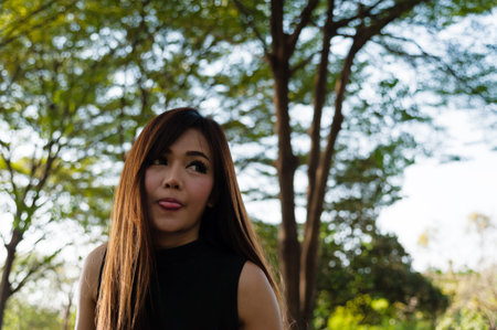 Portrait of a woman doing a cheeky face