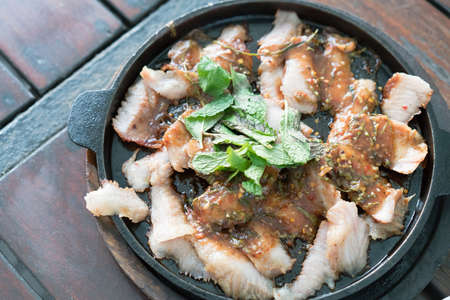 Grilled pork 's thai food menuの写真素材