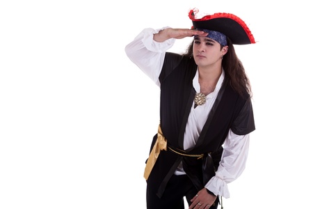 Pirate isolated on white background studio shotの写真素材
