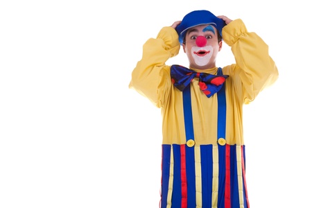Clown isolated on white background studio shotの写真素材