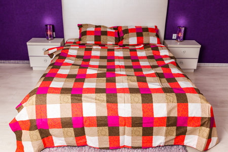 Modern bedroom interior design. Professional lighting. Home sweet home. Comfy