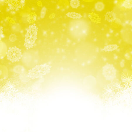 Merry Christmas Background with snow. Winter holiday snow blue background with snow ans stars. Abstract defocused blurred glowing backdrop. Bokehの写真素材