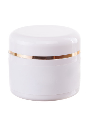 Container for cosmetics with line for text on the box itself isolated over white backgroundの写真素材