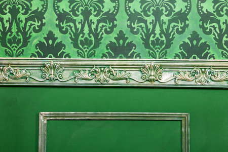 Vintage room interior elements from the inside and the decor. Studio shooting. Green retro vintage roomの写真素材