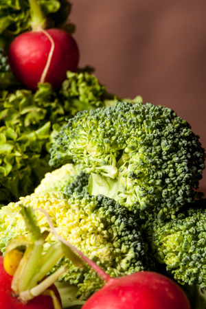 Different type of vegetables on the table. Close up studio photoの写真素材