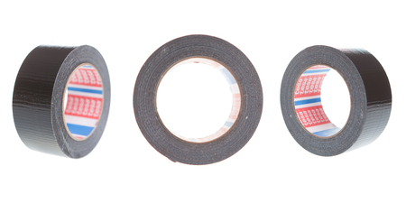 Duct repair tape black set, collection patterns kit isolated.の写真素材
