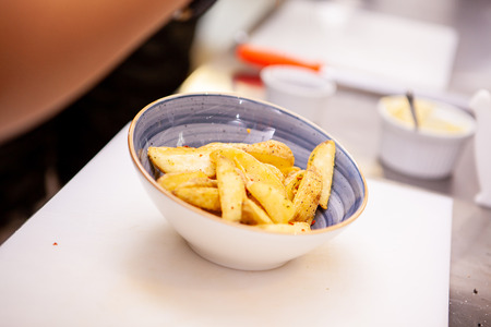 French fries for burger.Delicious incredient.