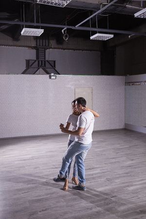 Sensuality expressed through social dance. The love for Kizomba dancing.の写真素材