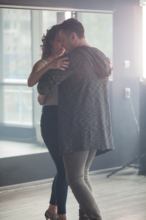 Perfect Kizomba choreography executed by professional dancers. Passionate dancers. Beautiful pair.の写真素材