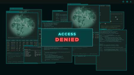 Access Denied - HUD or vitual interface of hacker trying to hack server dataの写真素材