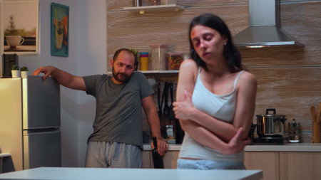 Woman being afraid of drunk husband, tolerating his violence. Traumatised abused terrified beaten...