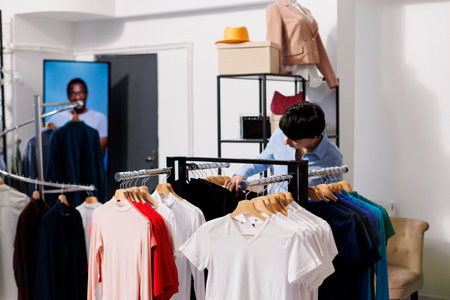 Stylish employee working at store visual