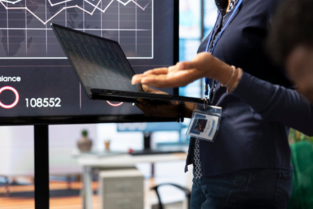 Use infographics and data visualization tools to present analytics, making it easier to understand complex statistics and help with important strategic decisions.の写真素材