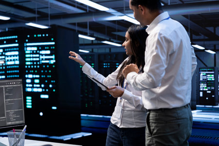 Engineering colleagues in data center looking for firewall misconfigurations affecting servers,...