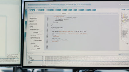 Computers in data center running server rigs diagnostic tests and error checking utilities to...