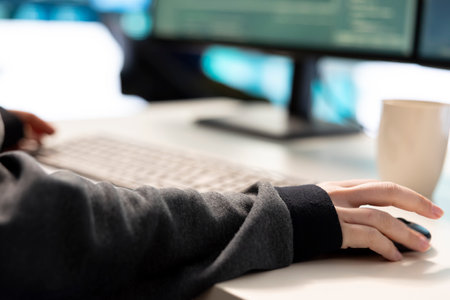 Governmental cyber defense team using advanced technology to secure information, cyber operations in...
