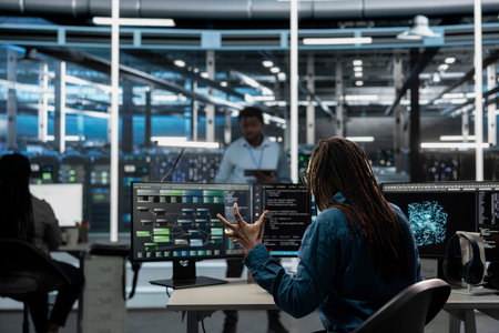 Data center admin upset by errors while using AI visualization to oversee automated tasks. Server...