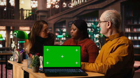Adult performers focused on role preparation with chroma key screen for a classic drama play....