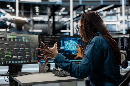 Overjoyed admin satisfied after making data center equipment run artificial intelligence and machine...