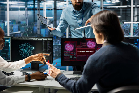 Manager and server hub technicians use AI LLM assistant to stop hacker stealing sensitive company...