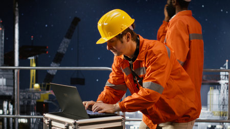 Offshore engineer struggling with oil rig extraction operations, concerned about marine environments...