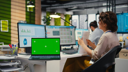 Woman business analyst reviewing forecasts with a copy space, building a new development strategy to expand the company and boost performance metrics. Professional objectives.の写真素材