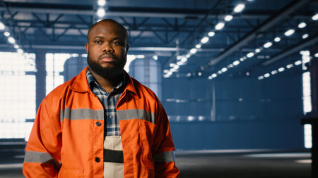 Industrial engineer manages equipment to ensure operation tasks on the factory floor, demonstrating...