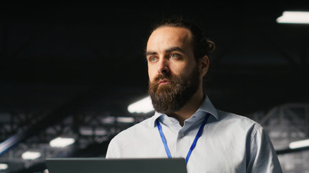 Data center admins monitoring artificial intelligence LLM visualization. Teamworking server room...