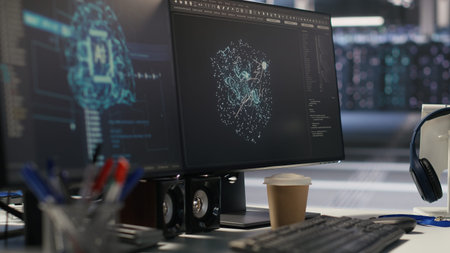 Server hub PC screens tracking rackmounts processing large scale machine learning datasets for...