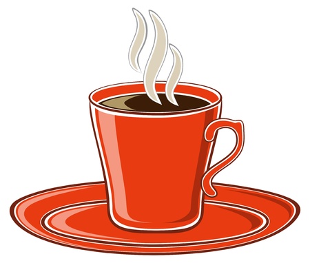 Art red cup of coffeeのイラスト素材