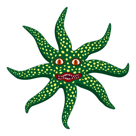 Green monster jellyfish のイラスト素材