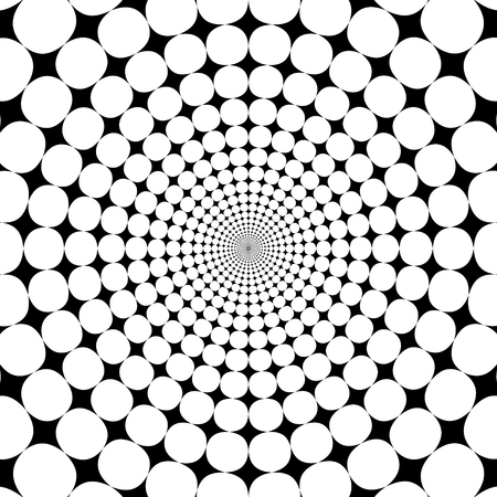 Optical illusion zoom black and white abstract backgroundのイラスト素材