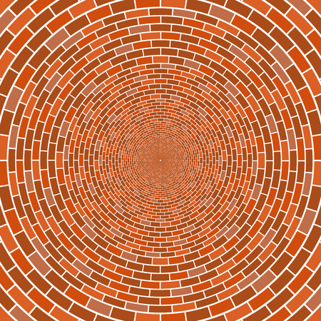 Abstract architectural brick wall circle optical illusion vector mosaic backgroundのイラスト素材