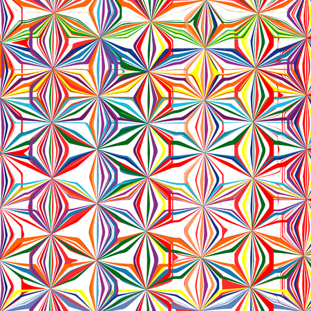 Abstract rainbow curved stripes color line art vector patternのイラスト素材