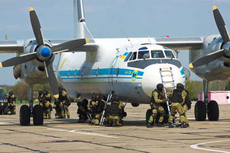 Anti-terrorist training saving the hostagesのeditorial素材