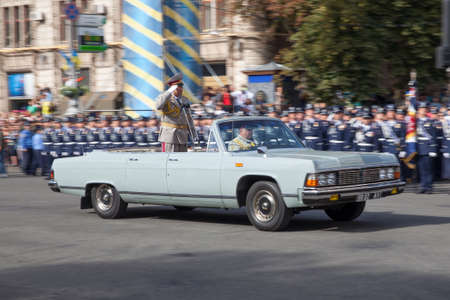 Kiev, Ukraine - 24 aug 2014. Military parade for the Ukrainian Independence Dayのeditorial素材