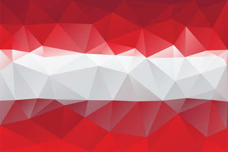Austrian flag - triangular polygonal patternのイラスト素材