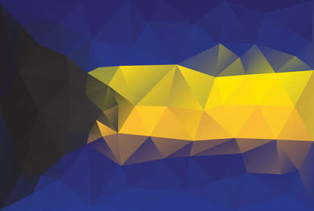 Bahamas flag - triangular polygonal patternのイラスト素材