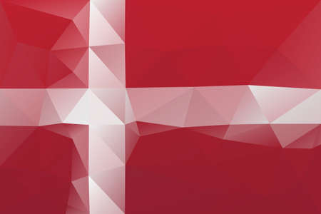 Danish flag - triangular polygonal patternのイラスト素材