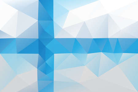 Finnish flag - triangular polygonal patternのイラスト素材