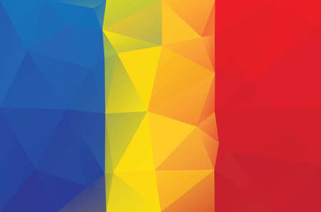 Chad flag - triangular polygonal patternのイラスト素材
