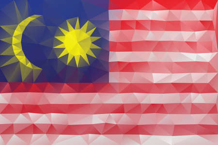 Malaysian flag - triangular polygonal vector patternのイラスト素材