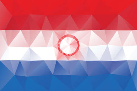 Paraguay flag - triangular polygonal vector patternのイラスト素材