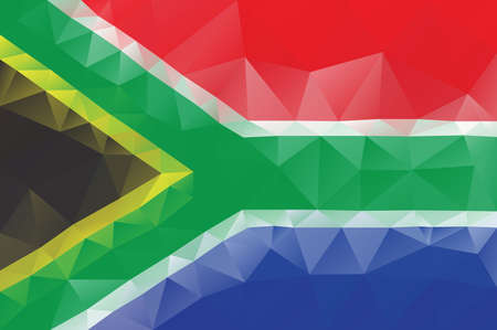 South African flag - triangular polygonal vector patternのイラスト素材