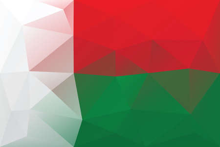 Madagascar flag - triangular polygonal vector patternのイラスト素材