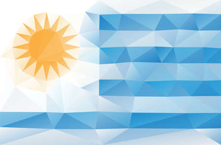 Uruguay flag - triangular polygonal vector patternのイラスト素材