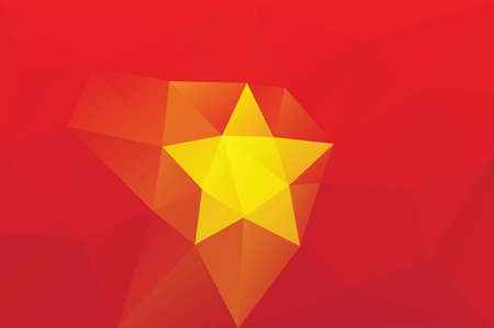 Vietnam flag - triangular polygonal vector patternのイラスト素材