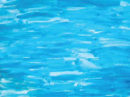 Blue watercolor background - brush strokes on the paperのイラスト素材