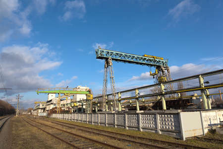Industrial zone with railway tracks