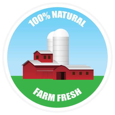 Farm fresh sticker - simple flat designのイラスト素材